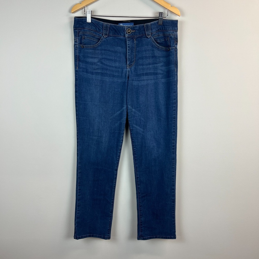 Democracy Ab Solution Straight Leg Jeans Womens 12 Blue Denim Casual Stretch